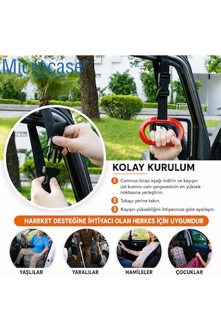 Microcase Çok Amaçlı Uzunluk Ayarlanabilir Otobüs Oto Araç Yaşlı Çocuk Vb İçin El Tutacağı Destek 2 Adet Al5606 Lacivert