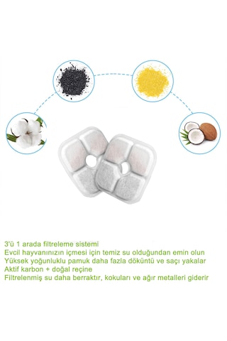Ecronicword 6'lı Paket Evcil Hayvan Su Dağıtıcı Filtre Kartuşları F15