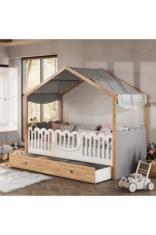 Meltem Kids Fiona Gri Montessori Karyola Altı Sandık