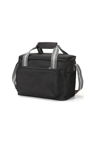 Cbtx 24l Isı Yalıtımlı Seyahat Öğle Yemeği Çantası Su Geçirmez Oxford Kumaş Piknik Soğutucu Tote Omuz Çantası - Siyah