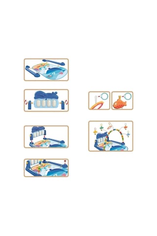 Babycim Balina Piyanolu Oyun Halısı D:5