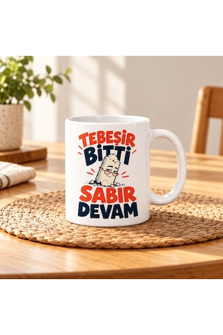 Kahveci.store Tebeşir Mesaisi Tasarımlı Porselen Kupa - Model 788 22