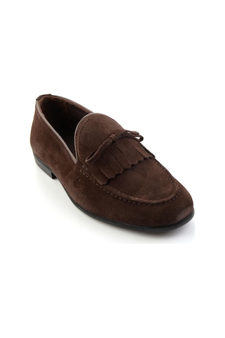 Kahve Hakiki Deri Erkek Loafer Ayakkabı E01594034702 Kahve