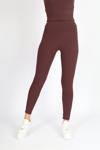 Soft&Basic Kadın Slım Fit Esnek Kahverengi Tayt Kahverengi