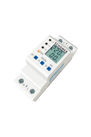 Schoner Gerilim Koruma Rölesi Yüksek - Düşük Voltaj/Akım Koruma 63A