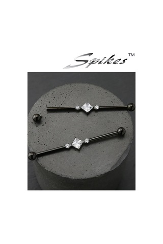 Spikes Titanyum Endüstriyel Kulak Piercing Barı / 1.6 38 Mm 174097359 Siyah