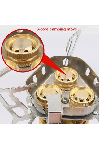 Ranyeek 6800w Güçlü Dış Mekan Fırını - 3 Alevli Kamping Çalışanı, Rüzgar Dayanıklı Taşınabilir Isıtıcı Gümüş