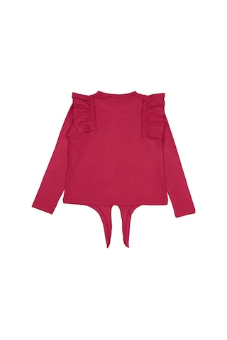 Civil Girls Omuz Fırfırlı 6-9 Yaş Sweatshirt Kırmızı