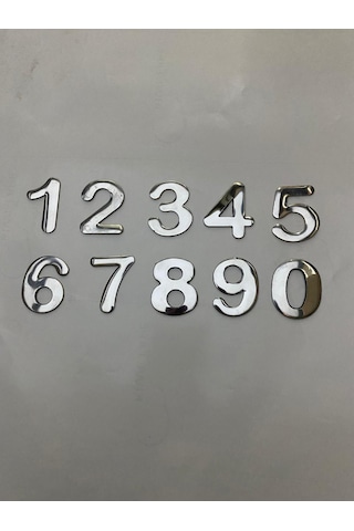 Kapı Numarası Krom Metal 4.2Cm No 8 Yapışkanlı