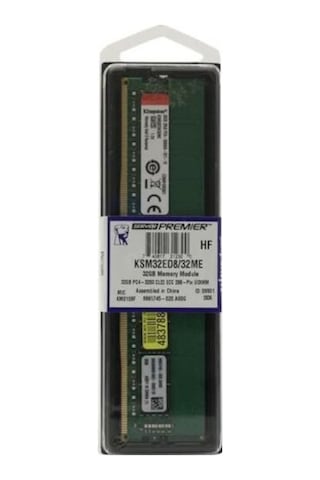 Kıngston Ksm32ed8/32me, 32gb, 3200mhz, Ddr4, Ecc, Cl22, Udımm, Se