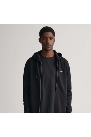 Gant Erkek Siyah Regular Fit Kapüşonlu Sweatshirt-11258 Siyah