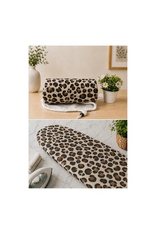 Pionny Keçeli Ütü Masası Kılıfı - 55x140 Cm - Leopar Çok Renkli