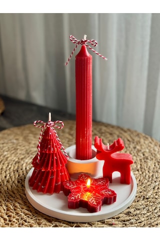 Kübra Design Candles Yılbaşı Özel Seri Hediyelik Kokulu Mum Seti