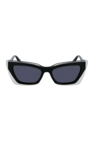 Calvin Klein Jeans Ckj 23656s 001 52 Kadın Cat Eye Kristal Siyah Kemik Güneş Gözlüğü Siyah