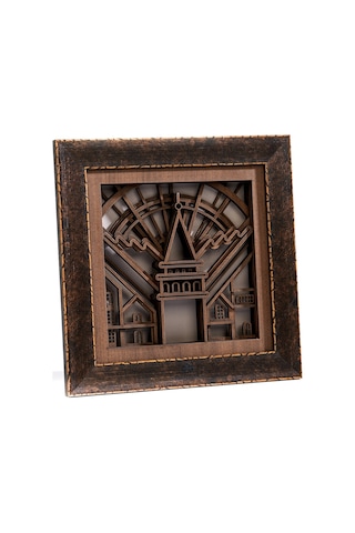 Galata ArtDeco Kahverengi Ahşap Duvar Panosu