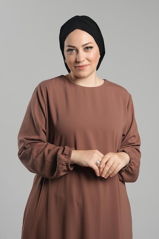 Siyah Pratik Hazır Geçmeli Tesettür Bone Sandy Büzgülü Salaş 2119 01 Siyah