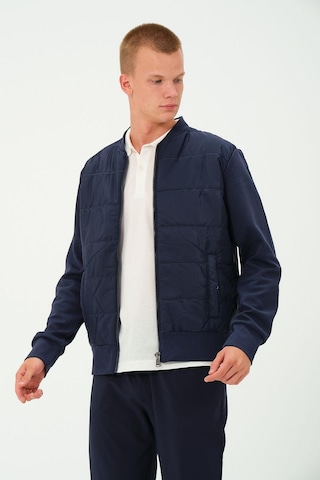 Rich Erkek Lacivert Oversize Rüzgar Geçirmez Kışlık Şişme Mont Ceket Çok Renkli