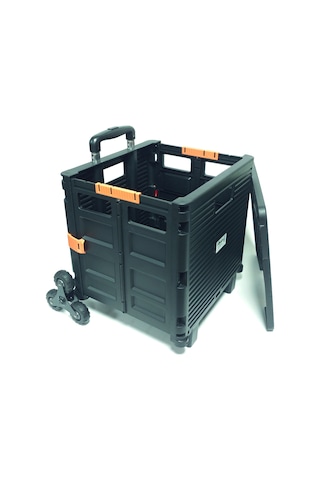 Balatlı Katlanabilir BY06-B Merdiven Çıkabilen Taşıma Arabası Siyah