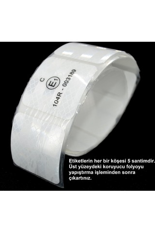 45 Metre Kesikli Parçalı Beyaz Reflektif Bant 5cmx5cm Etiket