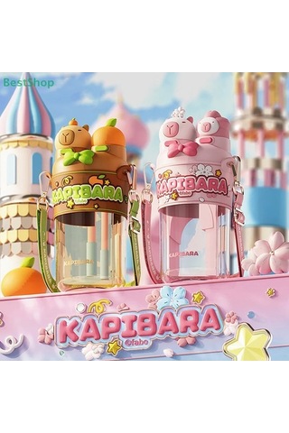 Elmpaly 700 Ml Kapibara Su Bardağı - 2 Yollu Brown Brown/ Çok Renkli