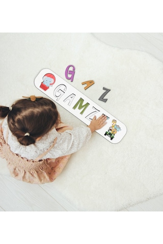 Bk Toys Çocuklara Özel Isimli Ahşap Eğitici Yapboz Puzzle-9