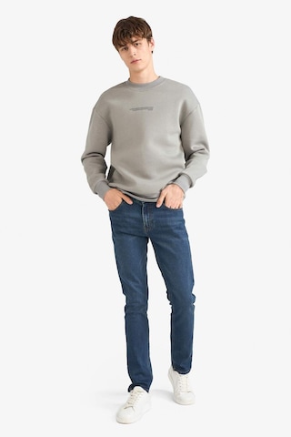 Defacto Boxy Fit Bisiklet Yaka Baskılı Sweatshirt X8282az25augr169 Gri
