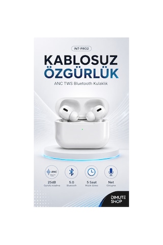 Int Pro 2 Anc Tws Bluetooth Kulaklık Kablosuz In-ear 25db Gürültü Azaltma Bt 5.0 Beyaz - 889163619 Int Pro 2 Anc Tws Bluetooth Kulaklık Kablosuz In-ear 25db Gürültü Azaltma Bt 5.0 Beyaz - 889163619
