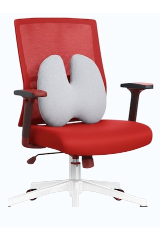 Yeni Nesil Visco Ortopedik Ergonomik Kaymaz Taban Terlemez Sırt Minderi Ofis, Ev, Araç Bel Destek Minderi Gri Rahat Duruş Ortopedik