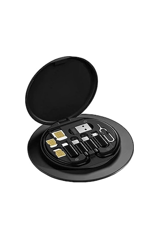 Lifcasual Usb Adaptör Kablosu Dönüştürme Saklama Kutusu Çok Ti Şarj Tı Dönüştürücü Lightning Tip C Mikro Veri Aktarım Aracı Sim Kart Yuvası İçerir Tepsi Çıkarma Pimi Telefon Tutucu Olarak Klanın