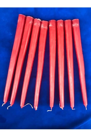 Kırmızı Şamdan Mumu - 26cm X 22mm Şamdan Konik Mum