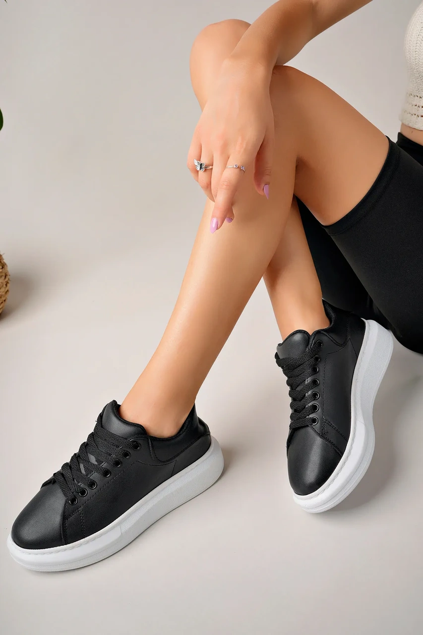 Luis A Costa Lc101 Siyah Cilt Beyaz Taban Kadın Sneaker Renkli