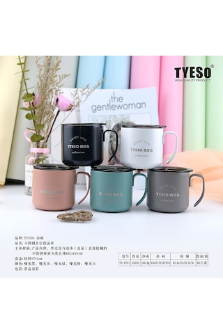Tyeso Fiery Mug Vakumlu Paslanmaz Çelik Termal Kapaklı 350ml Renkli