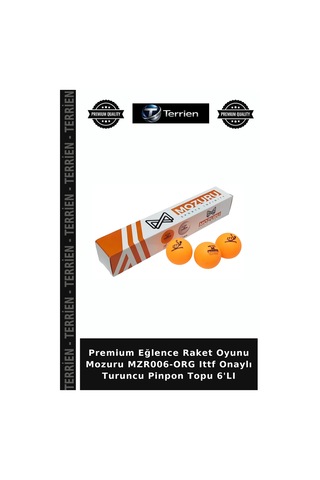 Premium Eğlence Raket Oyunu Mozuru Mzr006-org Ittf Onaylı Turuncu Pinpon Topu 6'lı