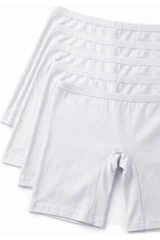 Öts Kız Çocuk 5 Li Pamuklu Boxer Pembe Uzun Premium Günlük Kullanım 8254-5 Beyaz