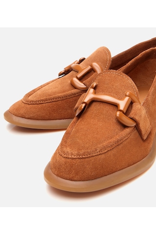 Hotiç Kadın Süet Deri Taba Esnek Tabanlı Günlük Loafer 01ayh306180a370 Taba