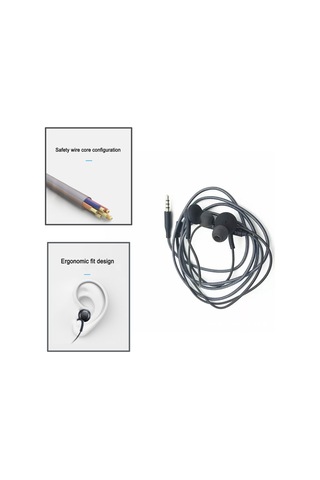 Manyetik Metal Kulaklık Ig955 Kablolu 3.5mm Kulak İçi Mikrofon Ses Kontrolü S8 İle Uyumlu Siyah -
