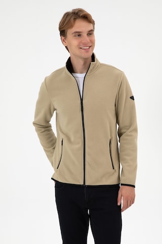 U.S. Polo Assn. Erkek Regular Fit Açık Haki Polar Örme Hırka 50313779-VR183