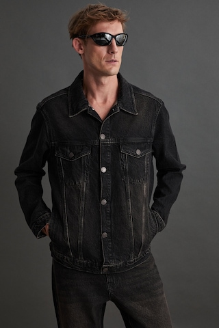 Jerıcho Erkek Rinse Denim Rahat Geniş Kesim %100 Pamuk Yüksek Kalite Kalın Dokulu Siyah Ceket