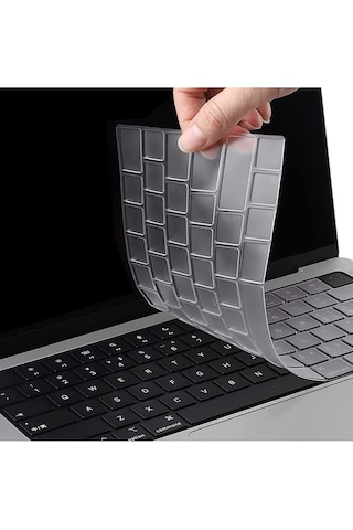 Macbook Uyumlu Air 13.6 Inç 2025 A3240 M4 - A3113 M3 - A2681 M2 Işlemcili Türkçe Q Silikon Klavye Koruyucu Şeffaf