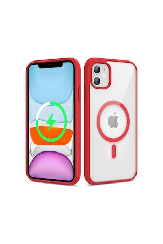 Apple iPhone Uyumlu 11 Kılıf Kenarlar İnce Arka Kısım Magsafe Kamera Yükseltili Silikon Pazarplus Derin Mor