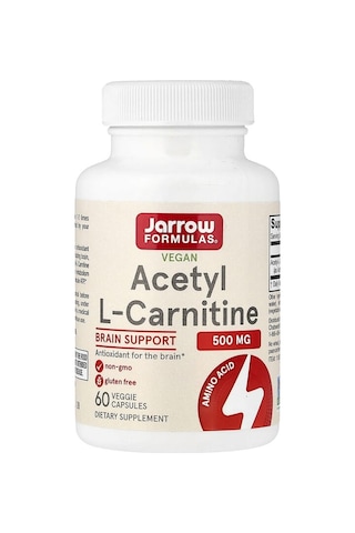Jarrow Formulas, Vegan Acetyl L-carnitine, 500 Mg, 60 Veggie Capsules Aromasız