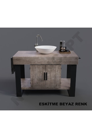 Ntconcept Miha Masif Ahşap Lavabo Dolabı Hilton 70Cm Açık Ceviz