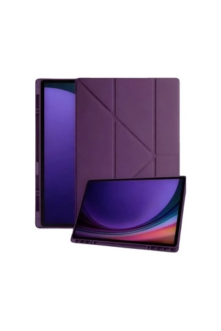 Samsung Galaxy X730 Tab S11 Kalemlikli Mars Tablet Kılıfı - Mürdüm Arka Kapak
