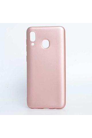 Samsung Uyumlu Galaxy A20 Kılıf Zore Premier Silikon Kapak Rose Gold