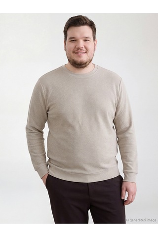 Lcwaıkıkı Classic Gri Bisiklet Yaka Erkek Sweatshirt