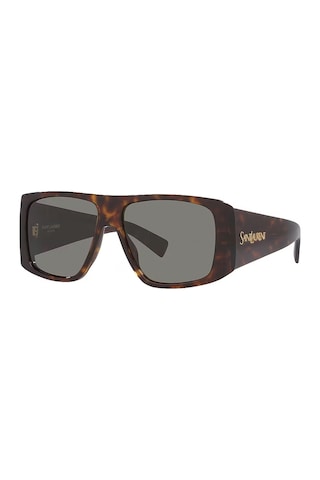Sl832 002 57 Unisex Geometrik Kırçıllı Kahverengi Kemik Güneş Gözlüğü Kahverengi
