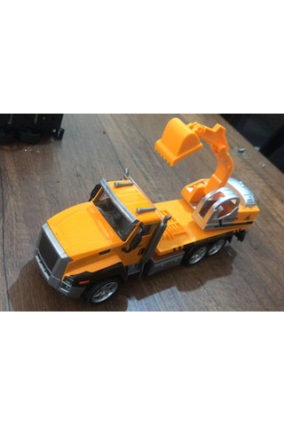 Oyuncak İnşaat Kamyonları Kazıcı Mikser Kasalı Taşıyıcı 3 Lü Metal Set