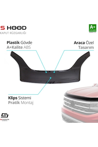 S-dizayn Citroen Nemo Abs Plastik Kaput Rüzgarlığı 2007 Üzeri A+kalite