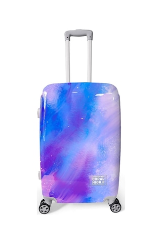Coral High Renkli Desenli Pc Orta Boy Valiz 60cm 16837 Mor