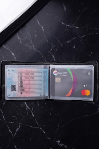 Luvo %100 Hakiki Dana Derisi El Yapımı 10 Kart Bölmeli Unisex Minimalist Cüzdan Kartlık İnce Kompakt Kağıt Para Ve Kart Bölmeli Cüzdan Siyah